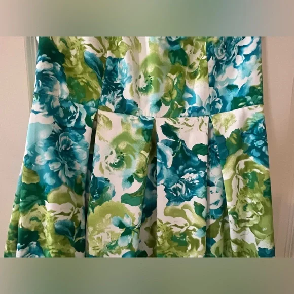 AGB Floral Midi Dress Blue & Green Women’s Size 4 - Picture 10 of 15